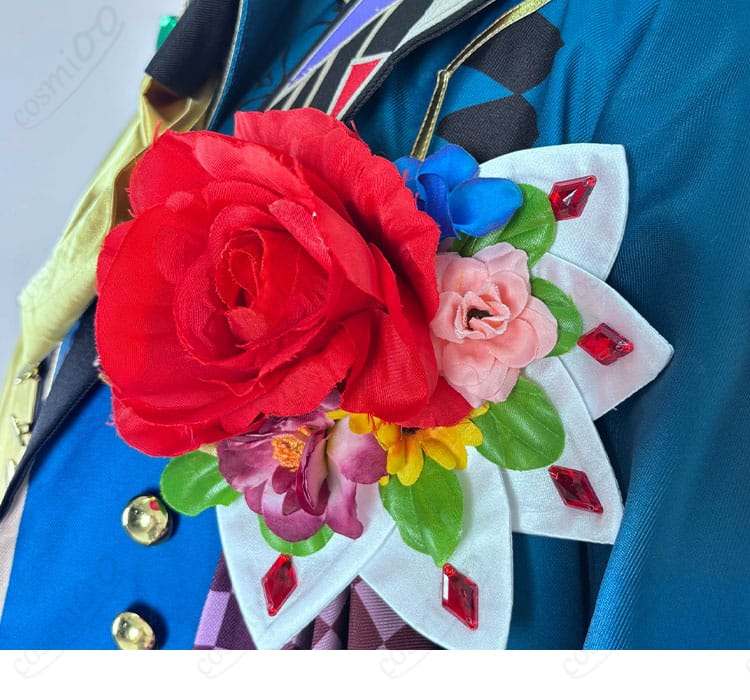 服装花飾り胸元アクセ細部図｜悪魔執事と黒い猫 ナック・シュタイン 花モチーフ胸飾り・高再現アクセント