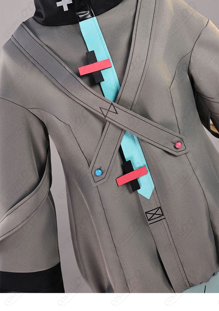 初音ミク コスプレ衣装 衣襟装飾ディテール|繊細な縫製と丁寧な質感