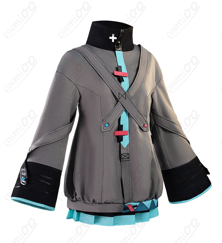 初音ミク コスプレ衣装 側面アングル|自然なシルエットと立体裁断