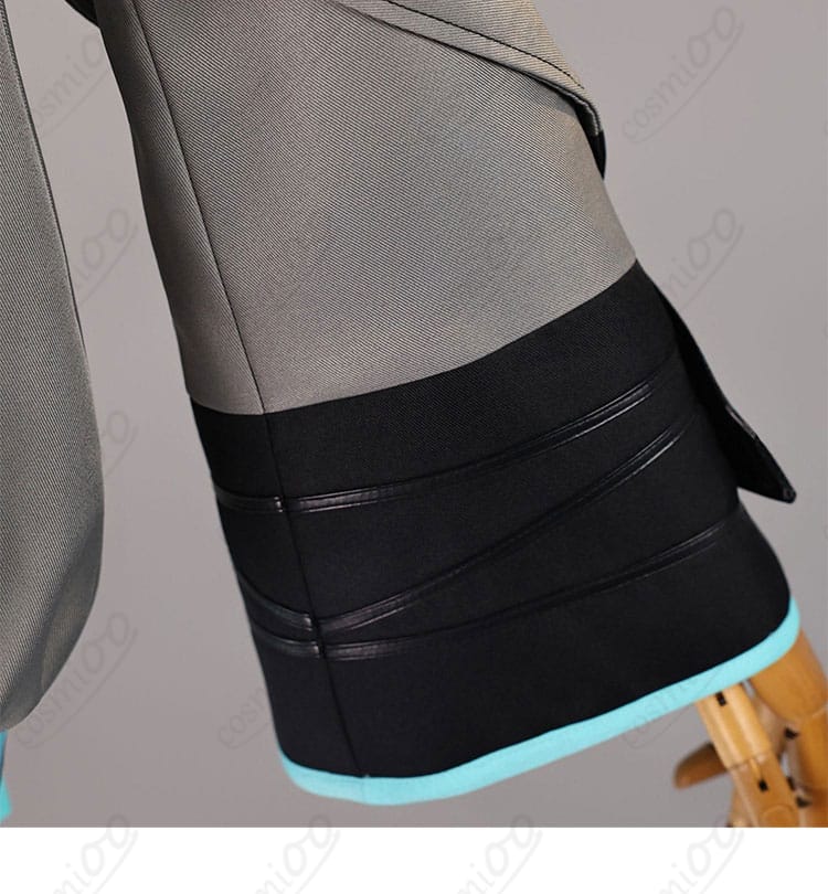 初音ミク コスプレ衣装 袖口装飾のアップ写真|精密な刺繍と上質素材