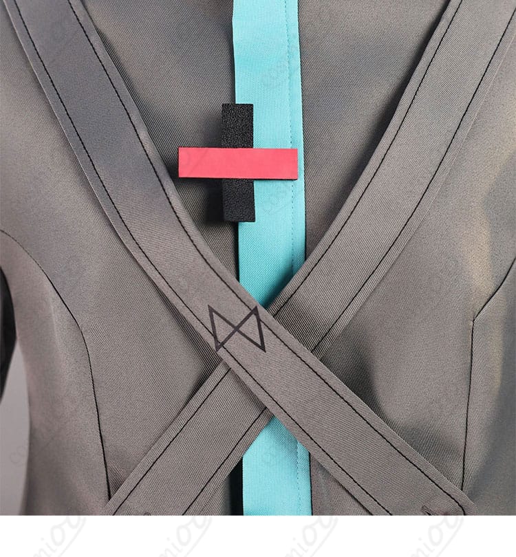 初音ミク 壊れたセカイ コスプレ衣装 装飾ベルト部分のディテール|丁寧な作りで高耐久