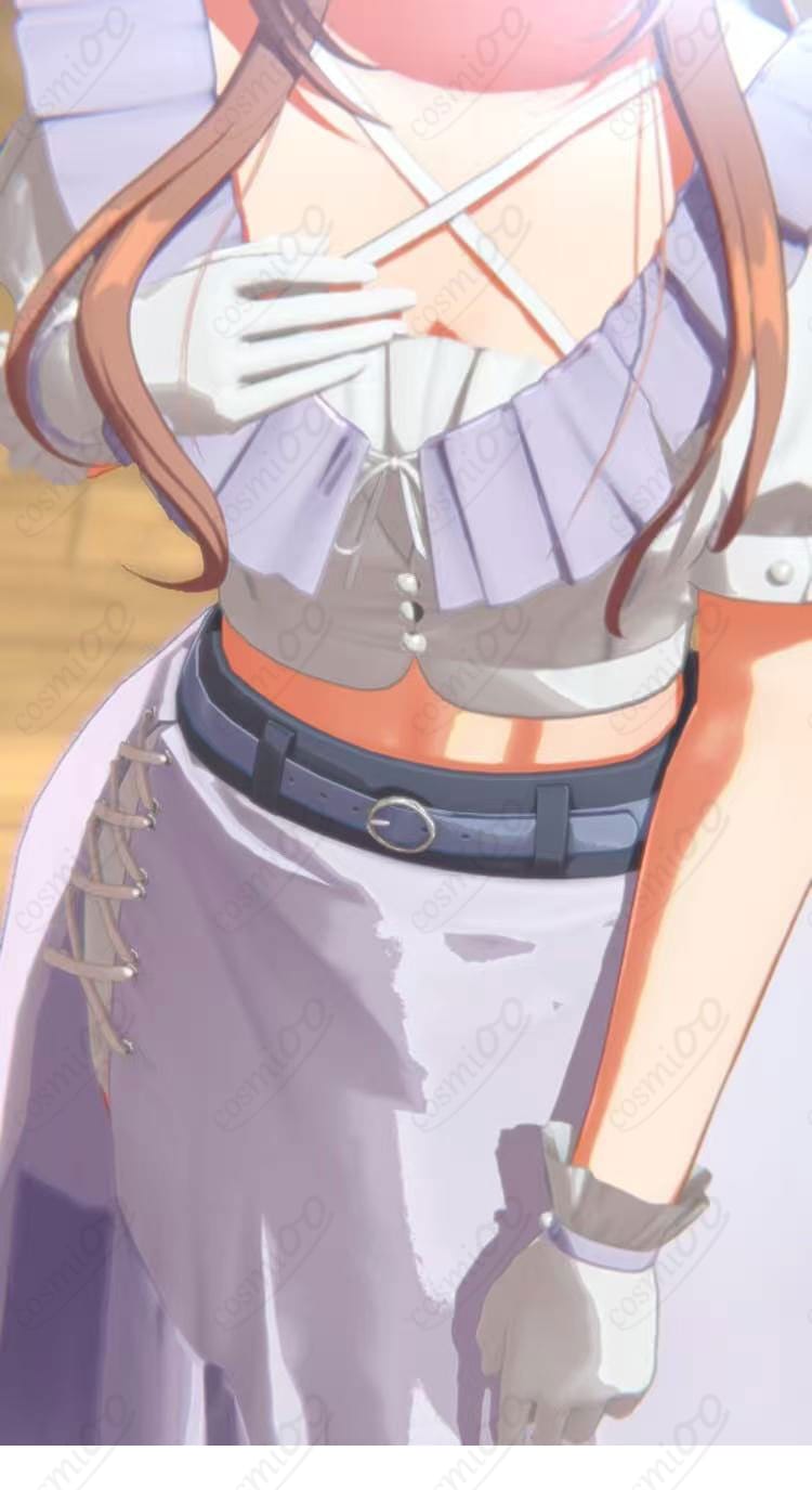 姫崎莉波『clumsy trick』ライブ衣装 服の襟元アップ写真｜上品なカラーと丁寧な縫製が映えるデザイン