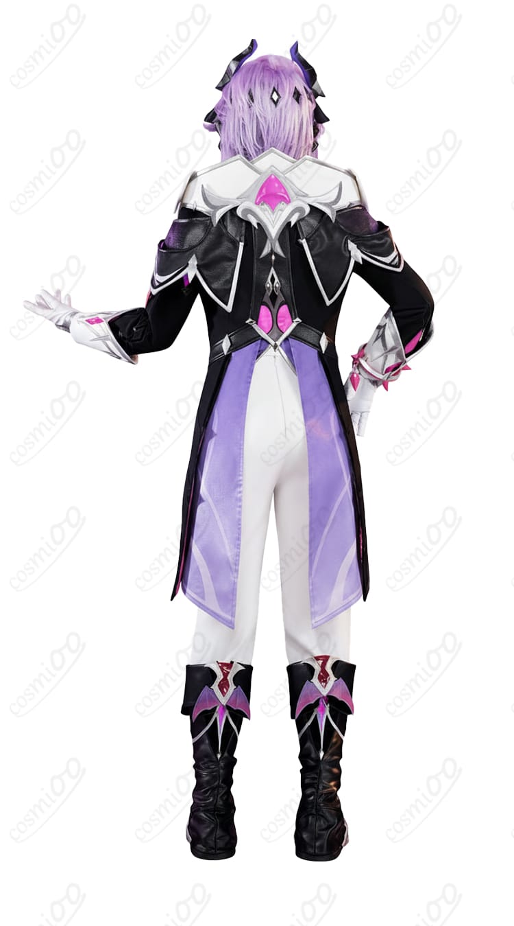 原神 ドゥリン 人間の姿 コスプレ衣装 背面写真|黒い翼風デザイン・細部まで再現