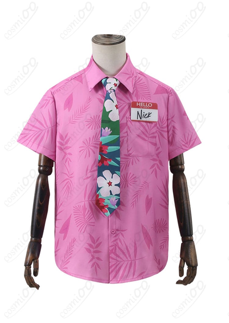 ズートピア2 ニック・ワイルド コスプレ衣装 ピンクシャツ&ネクタイ 正面画像