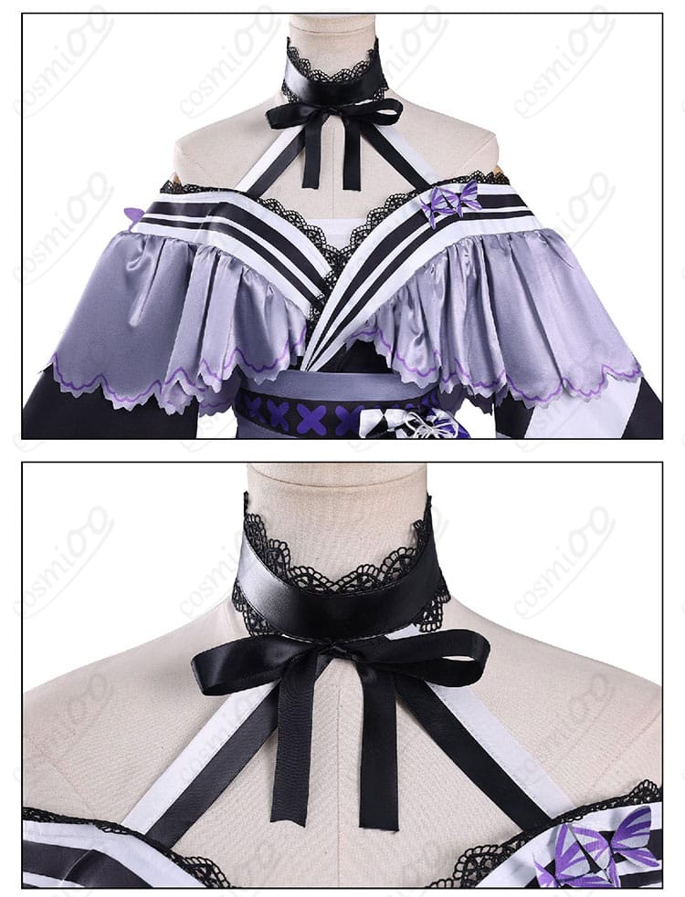衣装の襟元とネックライン装飾アップ|宝生マーゴ コスプレ 衣装細部