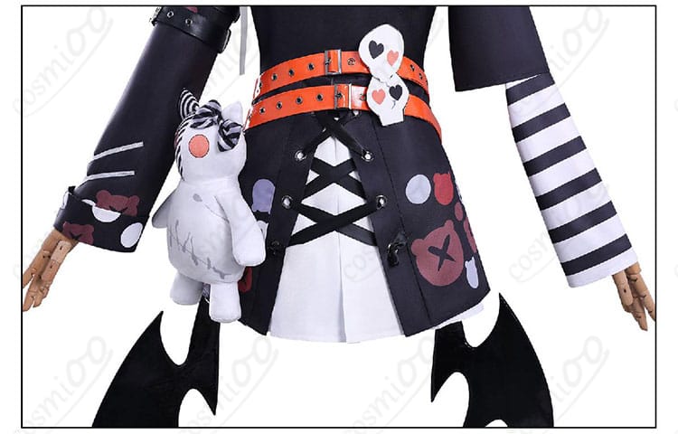 沢渡ココ 囚人服コスプレ衣装 腰飾りディテール|魔法少女ノ魔女裁判