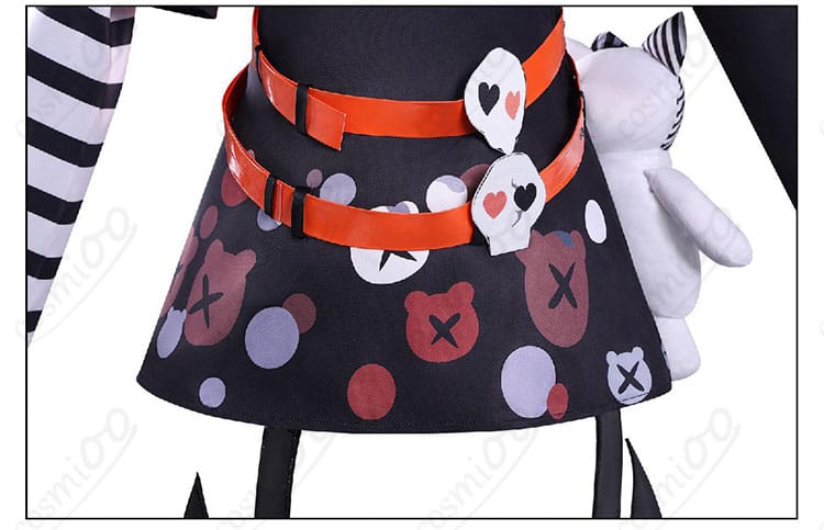 囚人服コスプレ衣装 スカート裾デザイン・細部ディテール