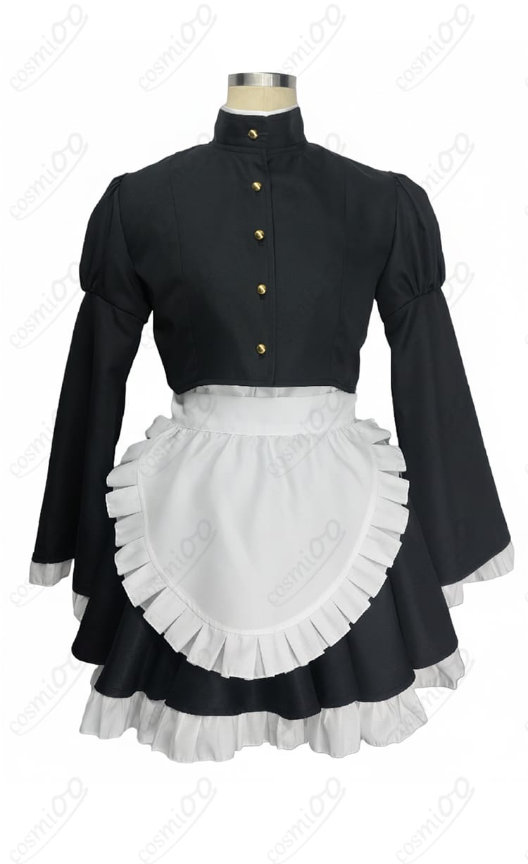 瑠璃川椿 メイド服 コスプレ衣装 正面ビュー|シルエット確認・高品質デザイン