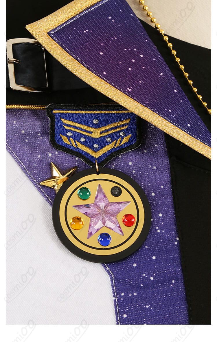 流星隊パワーアップ衣装 衣領と胸飾りの細部アップ|存在感あるアクセント