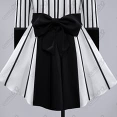 黒執事 シエル コスプレ衣装 黒白ストライプ 高品質フルセット - 3枚目の画像（サムネイル）