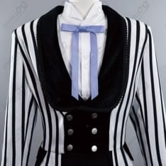 黒執事 シエル コスプレ衣装 黒白ストライプ 高品質フルセット - 2枚目の画像（サムネイル）