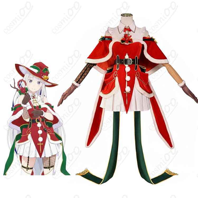 リゼロ エミリア クリスマス記念 コスプレ衣装 キャラクター着用イメージ写真