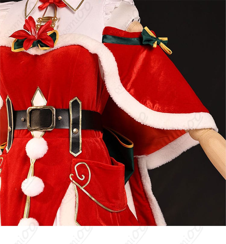 リゼロ エミリア クリスマス コスプレ衣装 ウエスト装飾ディテール写真|スタイルアップ効果