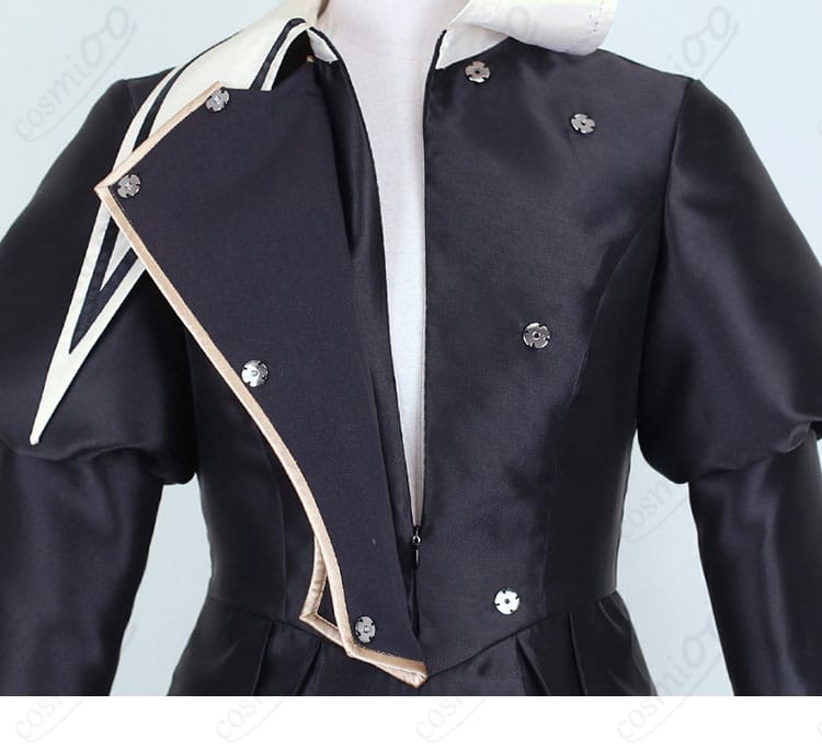 タロ コスプレ衣装 前開き部分のジッパー&ボタンディテール写真