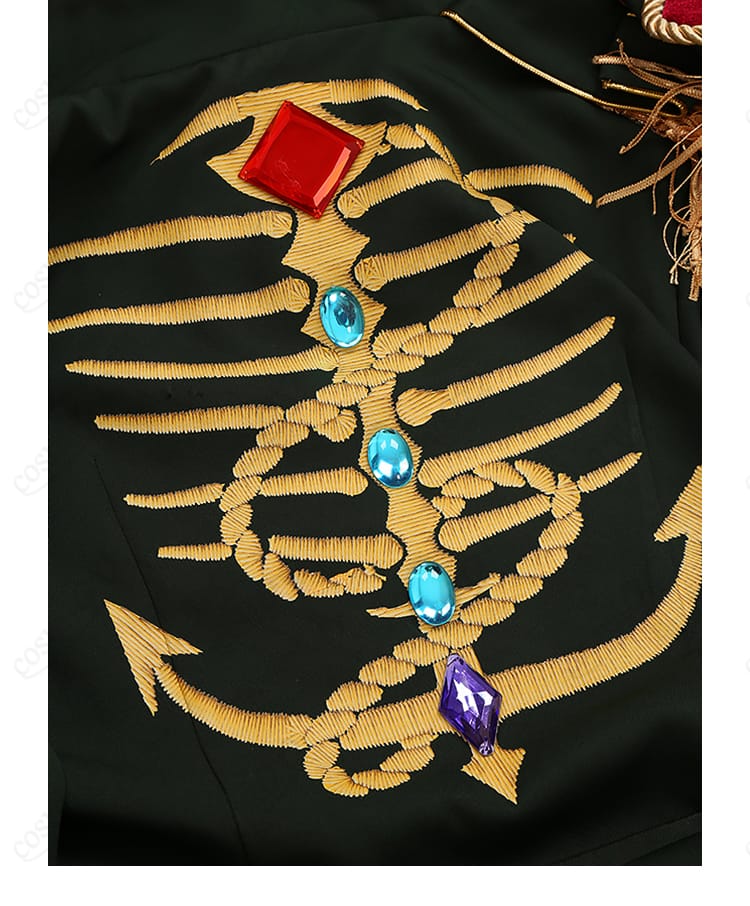 UNDEAD Velvet Ship コスプレ衣装 宝石パーツと模様装飾のアップ画像