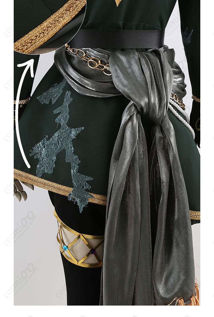 UNDEAD Velvet Ship コスプレ衣装 腰封(背面)装飾の細部アップ