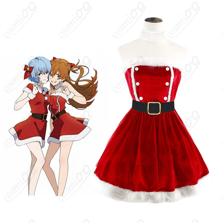 エヴァンゲリオン アスカ クリスマスコスプレ衣装のキャラクター&衣装イメージ|華やかなサンタ風デザインをチェック
