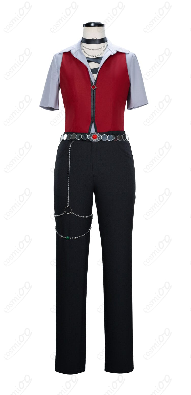 荒地の翅 日々樹渉 コスプレ衣装 赤いベスト正面装飾ディテール写真