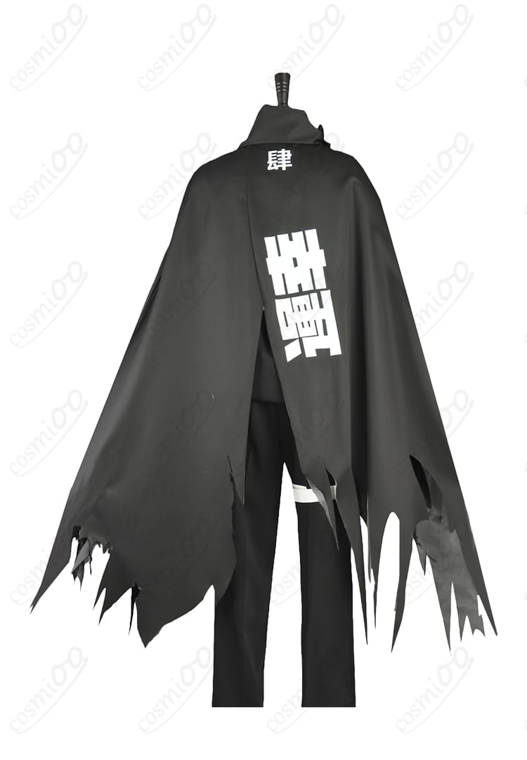 商品服装背面図|HUNDRED LINE 蒼月衛人 コスプレ衣装 マント付き白戦闘服・バックデザイン紹介