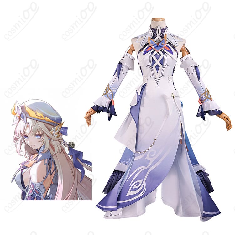 商品服装とキャラクター人物の比較画像|原神 ニコ・リヤン コスプレ衣装