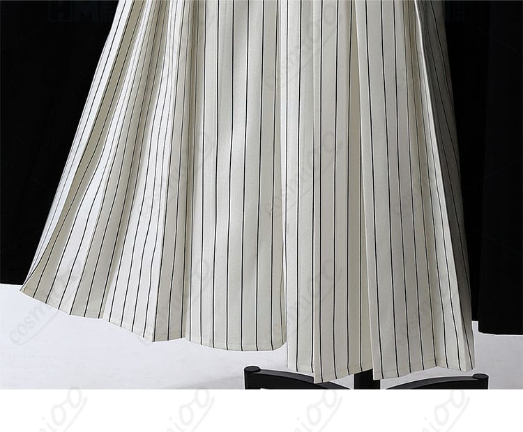 童磨 コスプレ衣装 裾のストライプ装飾ディテール|衣摆デザインを細部まで再現