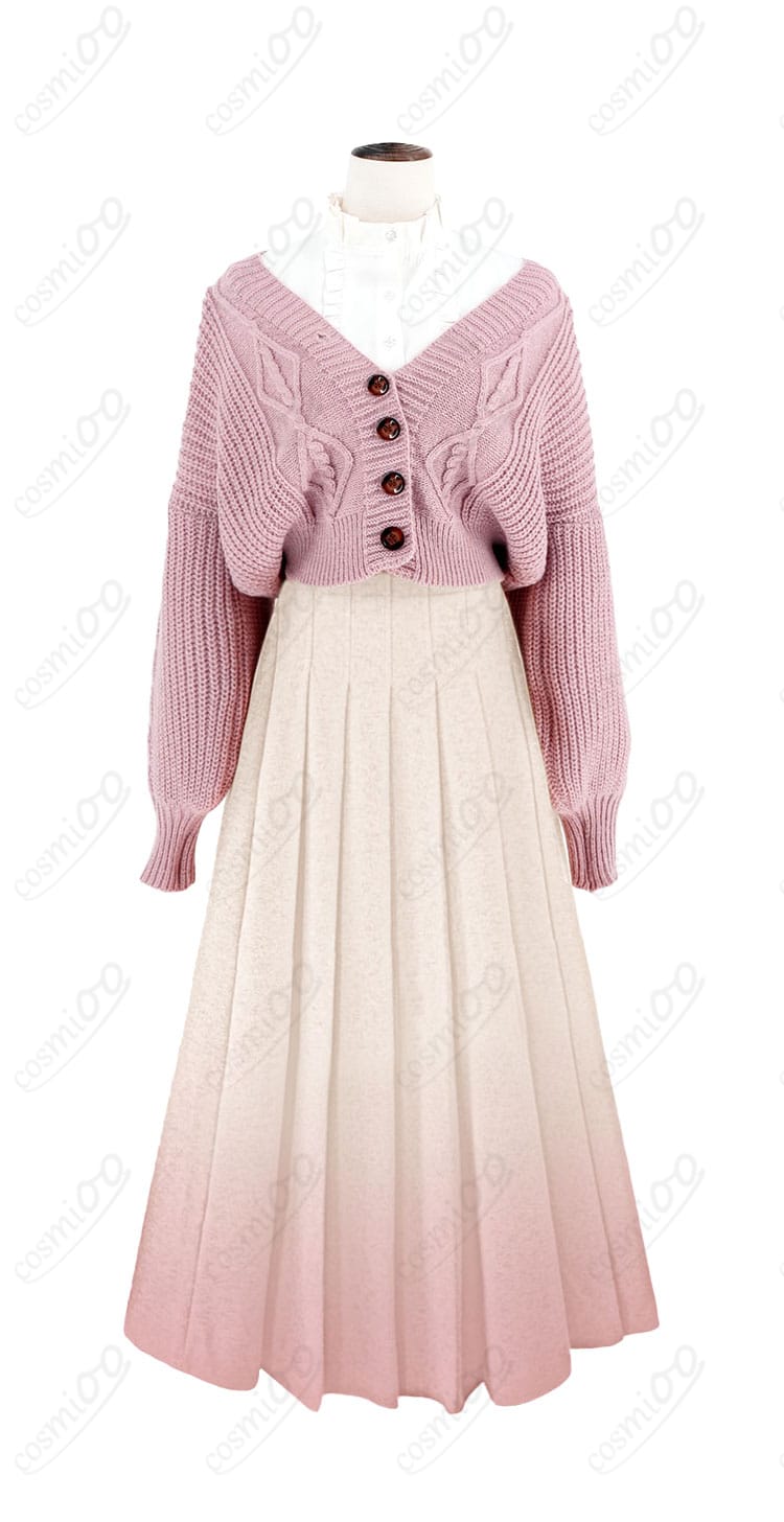 商品服装正面图 → 「和栗薫子 私服コスプレ衣装 正面画像|シャツ&スカートのカジュアルデザインを高再現」