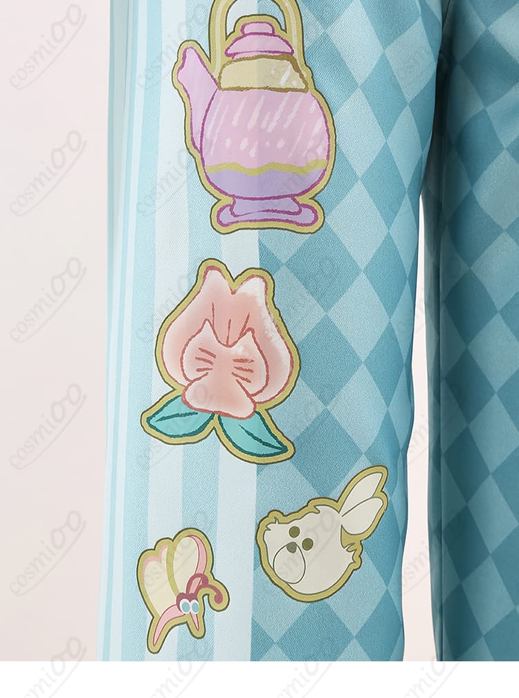 ツイステ フロイド・リーチ コスプレ衣装 パンツ装飾アップ｜脚部柄デザインの細部確認