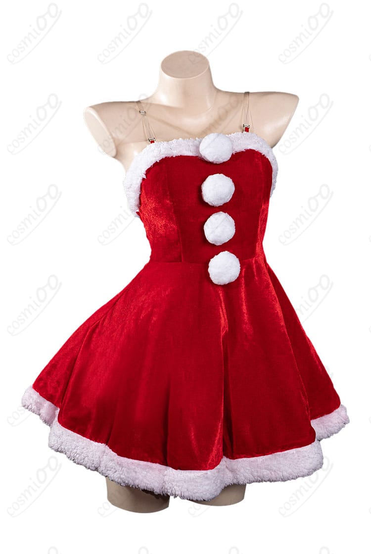 小鳥遊六花 クリスマス コスプレ衣装 装飾細部アップ|胸元・リボンのディテール確認