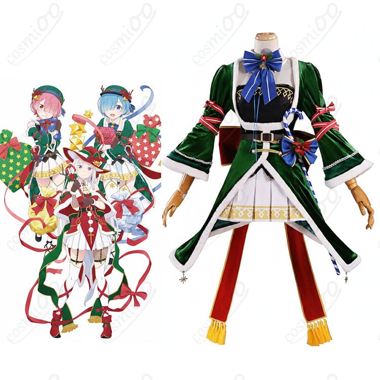 レム クリスマスコスプレ衣装 全身画像｜可愛らしいサンタ風デザイン