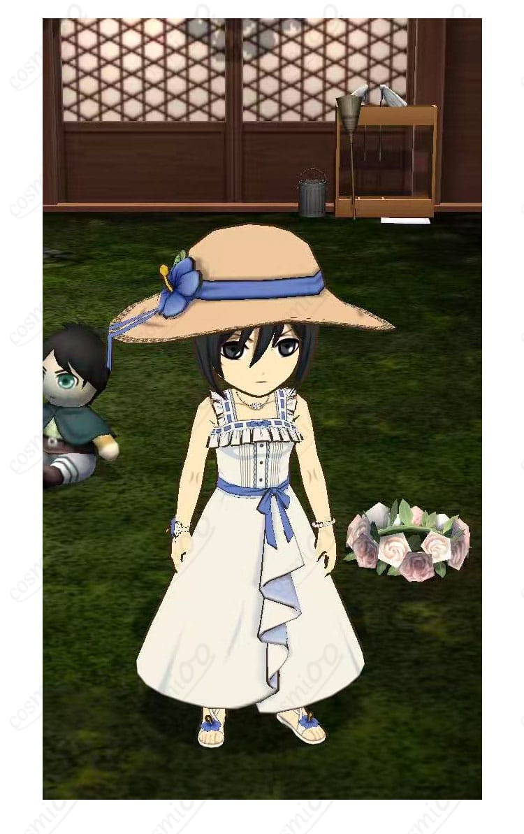 キャラの幼少期ビジュアル画像｜進撃の巨人 ミカサ・アッカーマン 楽園ver. コスプレ参考・世界観を感じられる一枚