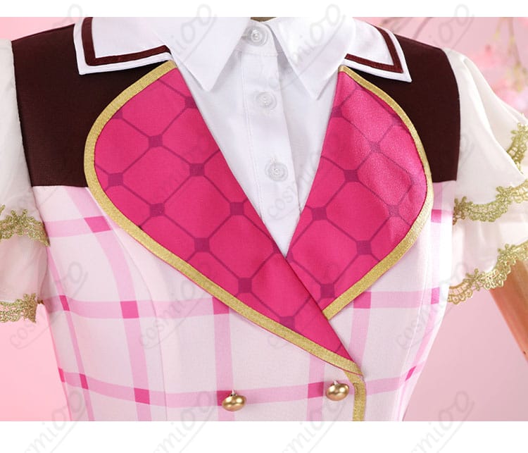 服装领口装饰细节图：ラブライブ！15周年記念 μ's コスプレ衣装 襟部分の装飾・可愛いデザイン