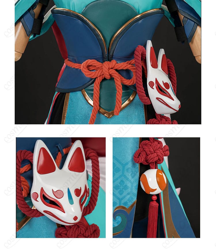 腰封(帯)装飾ディテール|狐モチーフの和風コスプレ衣装