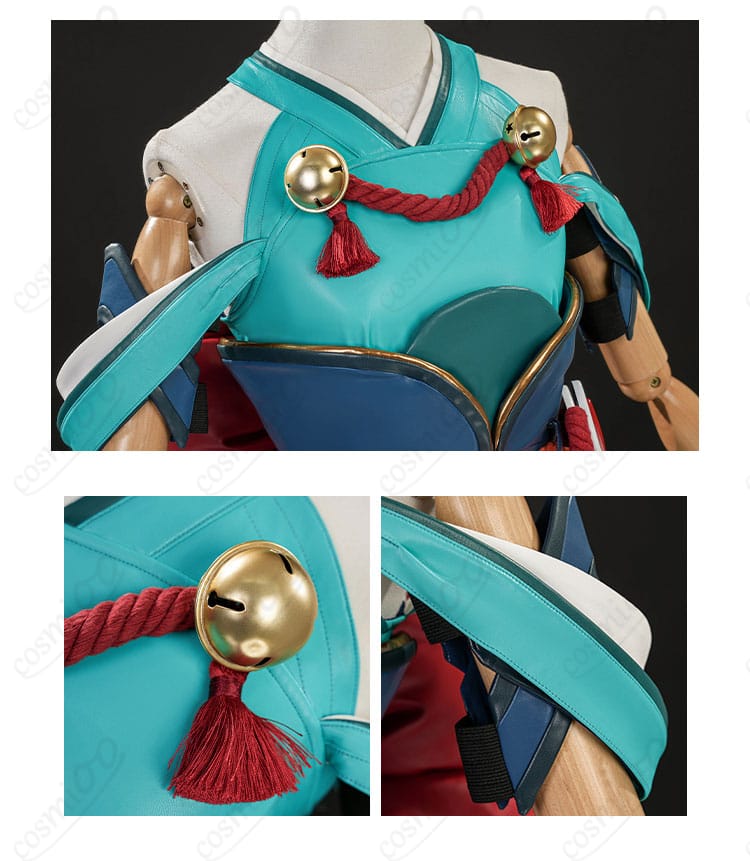 衣襟の鈴・袖装飾のディテール|キリコ イナリ コスプレ衣装