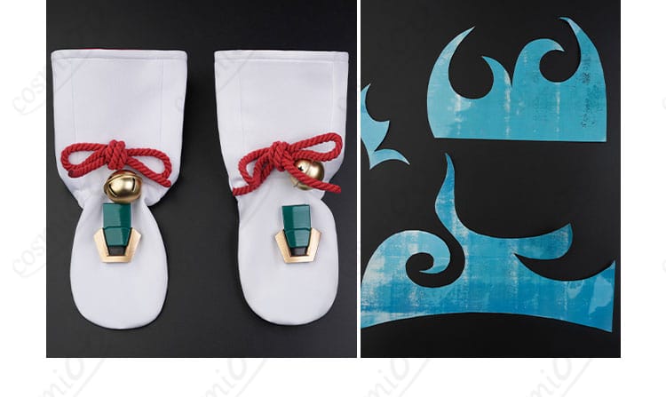 靴下装飾のディテール|狐巫女風デザイン