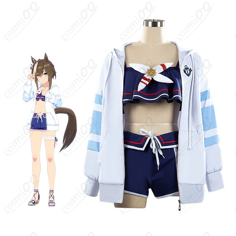 ウマ娘 プリティーダービー シュヴァルグラン 夏凪ネイビードロップ 勝負服 水着 コスプレ衣装 キャラクター着用イメージ