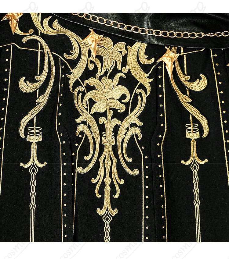 恋と深空 セイヤ コスプレ衣装 披风図案装饰细节 暗夜を表現した精致な模様