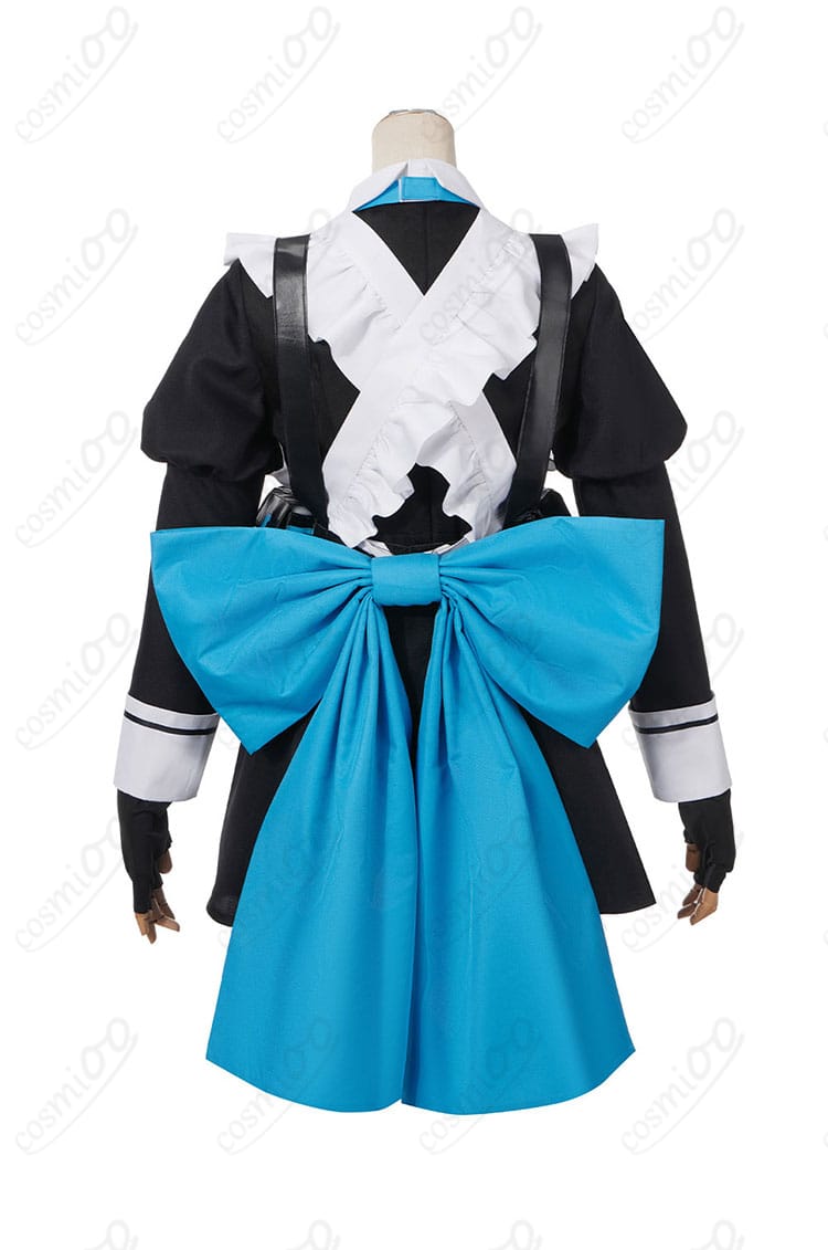 ブルーアーカイブ 飛鳥馬トキ メイド服コスプレ衣装 背面デザイン 背部リボンとシルエットを確認