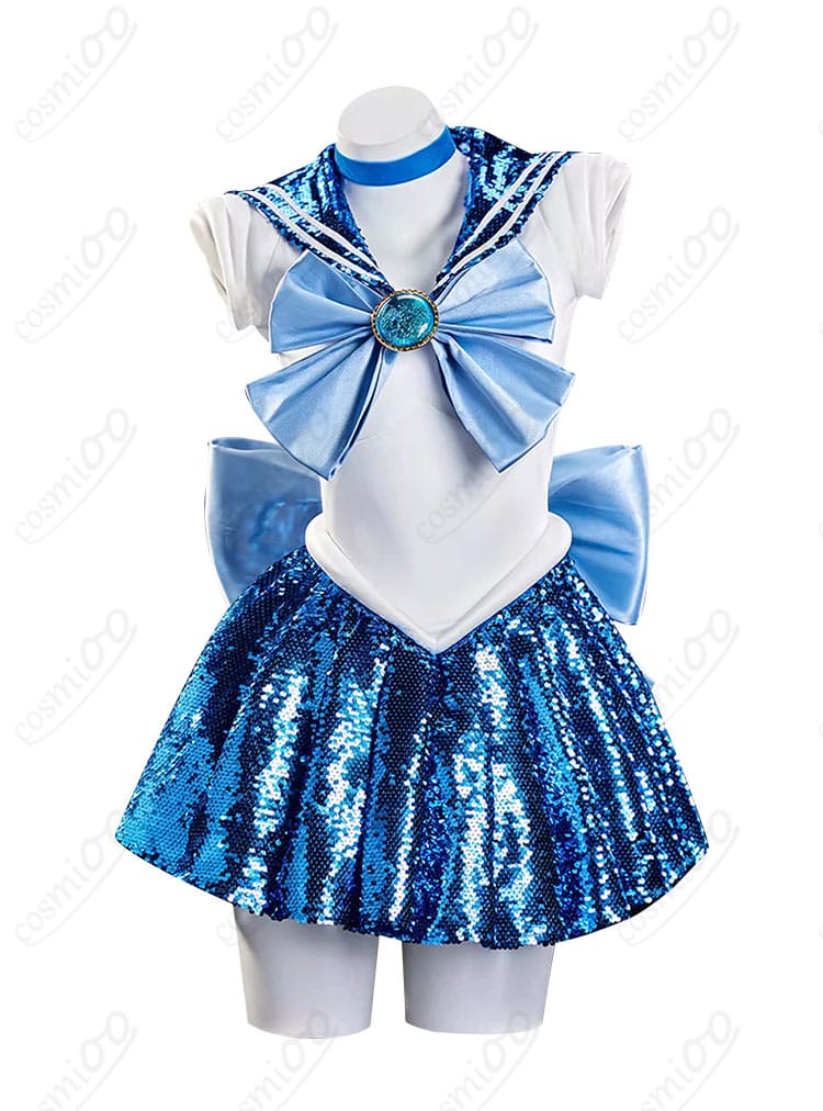 セーラーマーキュリー 水野亜美 コスプレ衣装 正面 全体デザイン 初期戦闘服 セーラー服 高再現モデル