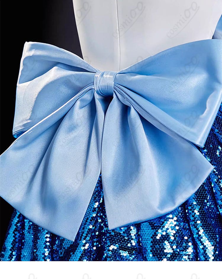 セーラーマーキュリー コスプレ衣装 背面蝶結び装飾 水野亜美 セーラー服 立体的リボン