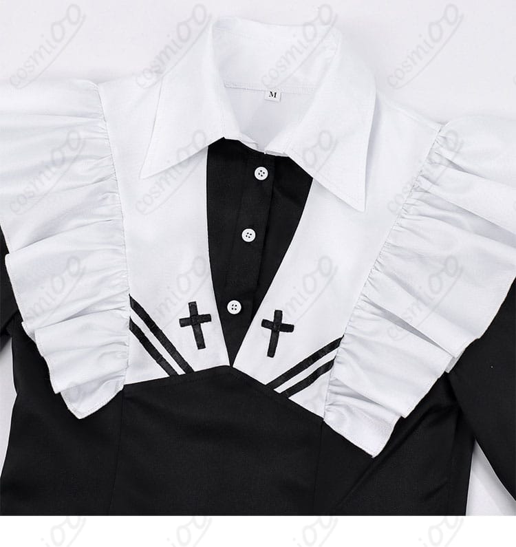 メイド服 衣襟装飾ディテール｜幽鬼 コスプレ衣装 近接カット