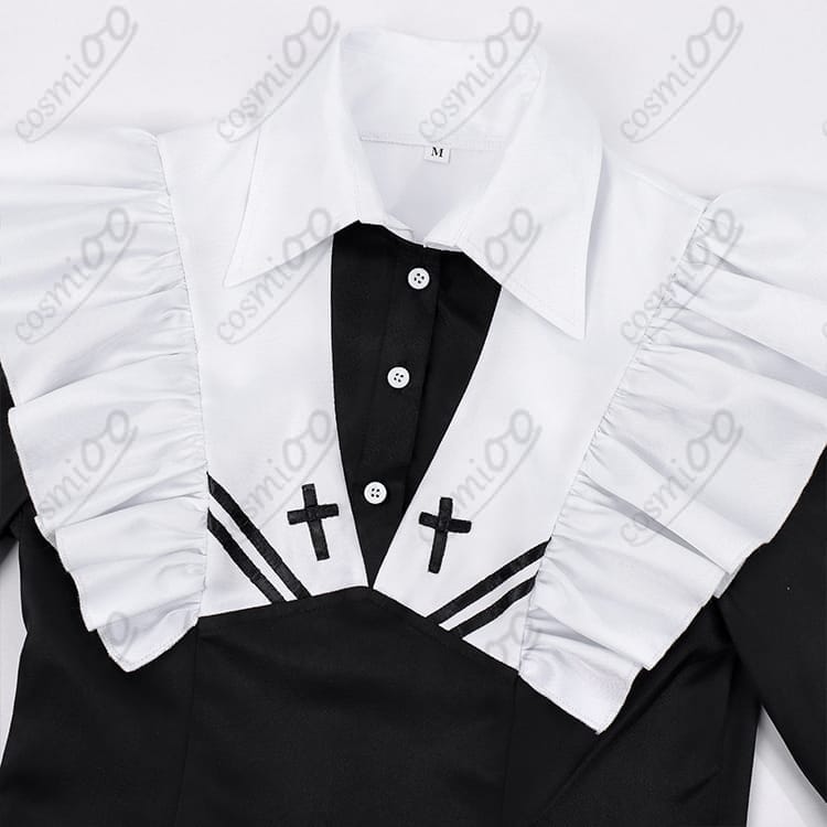 死亡遊戯で飯を食う。幽鬼(ユウキ) メイド服 コスプレ衣装 フルセット - 4枚目の画像