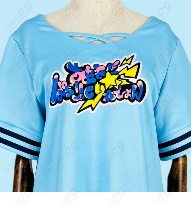 hololive 水宮枢 私服Tシャツ コスプレ衣装 衣襟プリント装飾細部 高再現デザイン