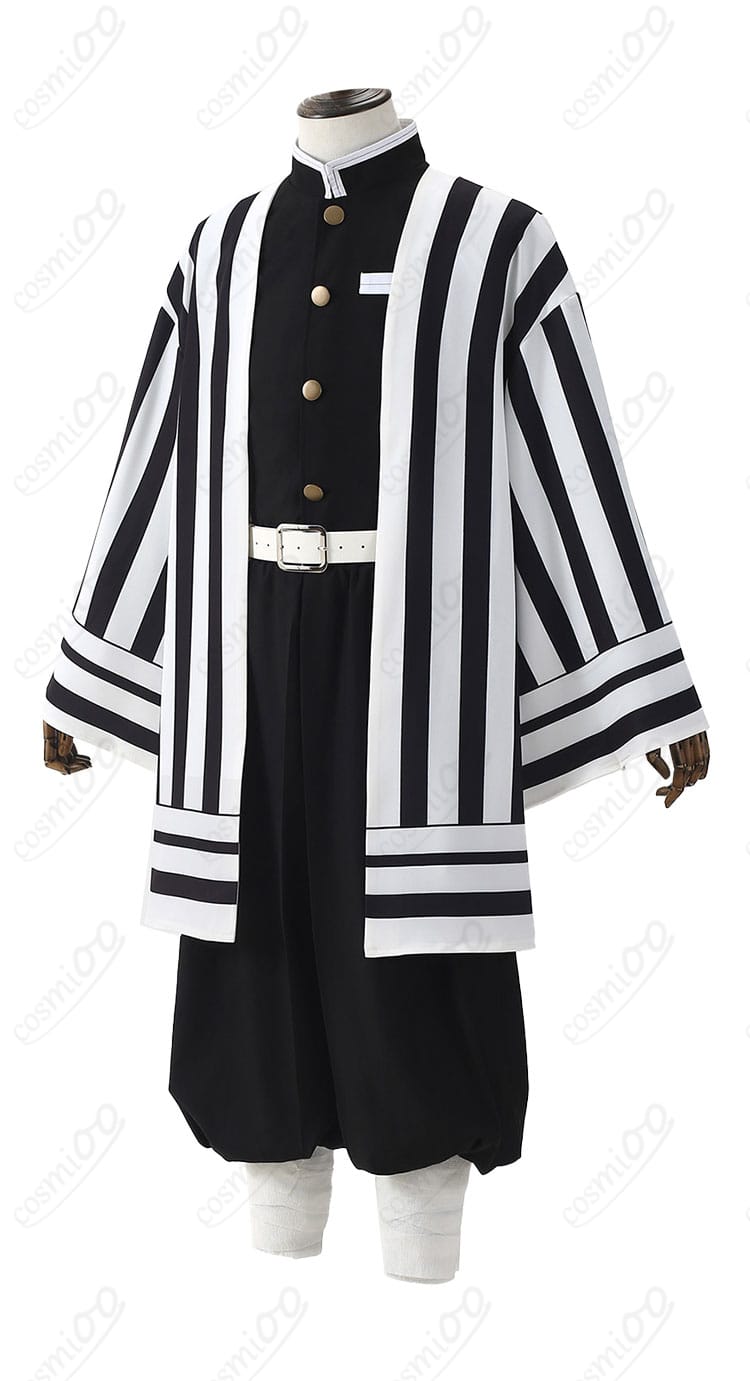 鬼滅の刃 伊黒小芭内 蛇柱 隊服 コスプレ衣装 側面シルエット 羽織の流れを確認