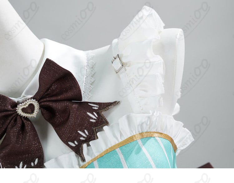 ミント・ファントーム メイド服 肩ひも装飾ディテール|細部までこだわった仕上がり