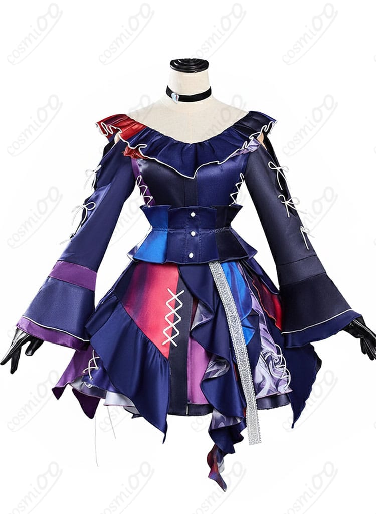 プロセカ 暁山瑞希 knitting colors コスプレ衣装 正面デザイン｜配色とシルエットを細部まで再現