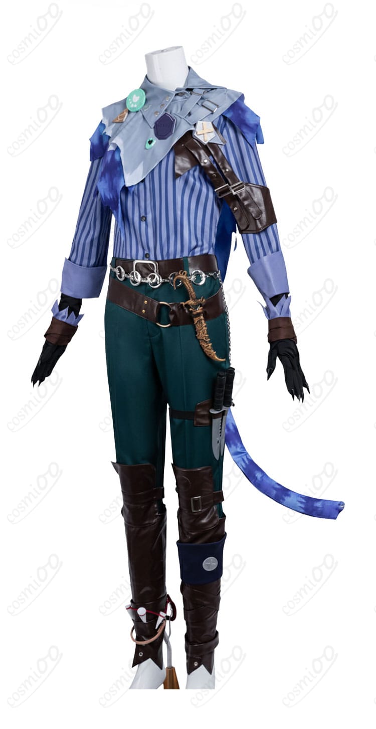 第五人格 人形師マティアス『境界の狭間にて』コスプレ衣装の正面。トップスとストール、バッジ配置が分かる