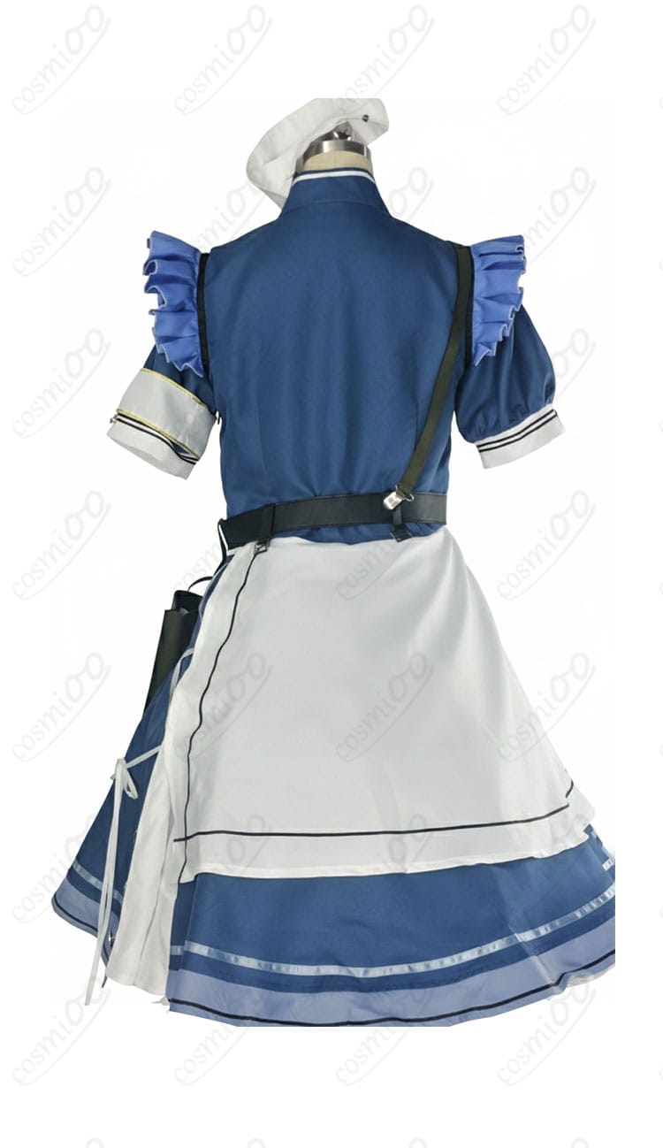 氷室セナ コスプレ衣装の背面画像。ワンピースの後ろ姿と小物の位置関係が見える。