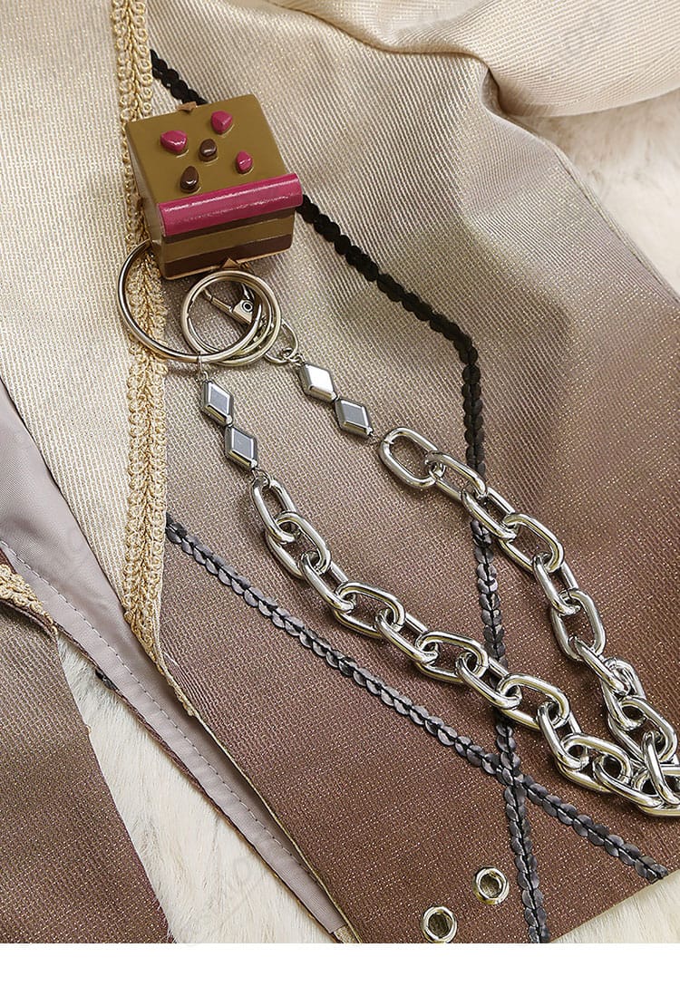 COSMIOO あんさんぶるスターズ!! MELLOWDEARUS 衣装の胸飾りディテール。胸元アクセと固定仕様の見え方を拡大表示。