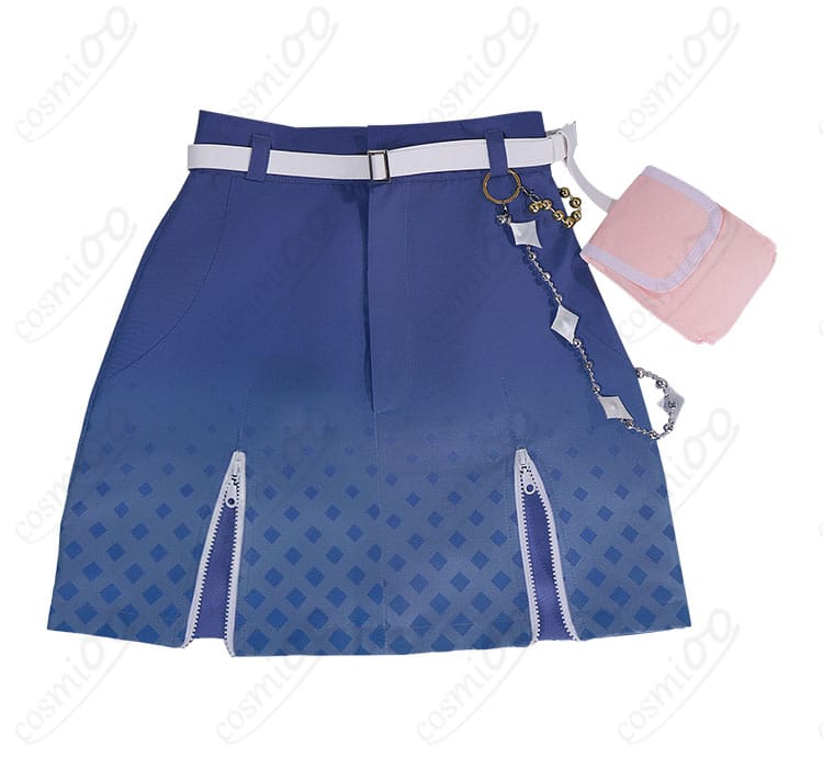 スカートと腰飾りの装飾ディテール写真。ベルトの質感とアクセント小物の配置が見える