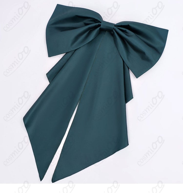 背面蝶結びディテール：立体的なリボンの形状と質感のアップ